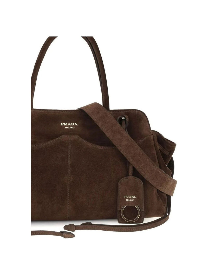 Prada Shoulder Bag in brown, Suede — view 4