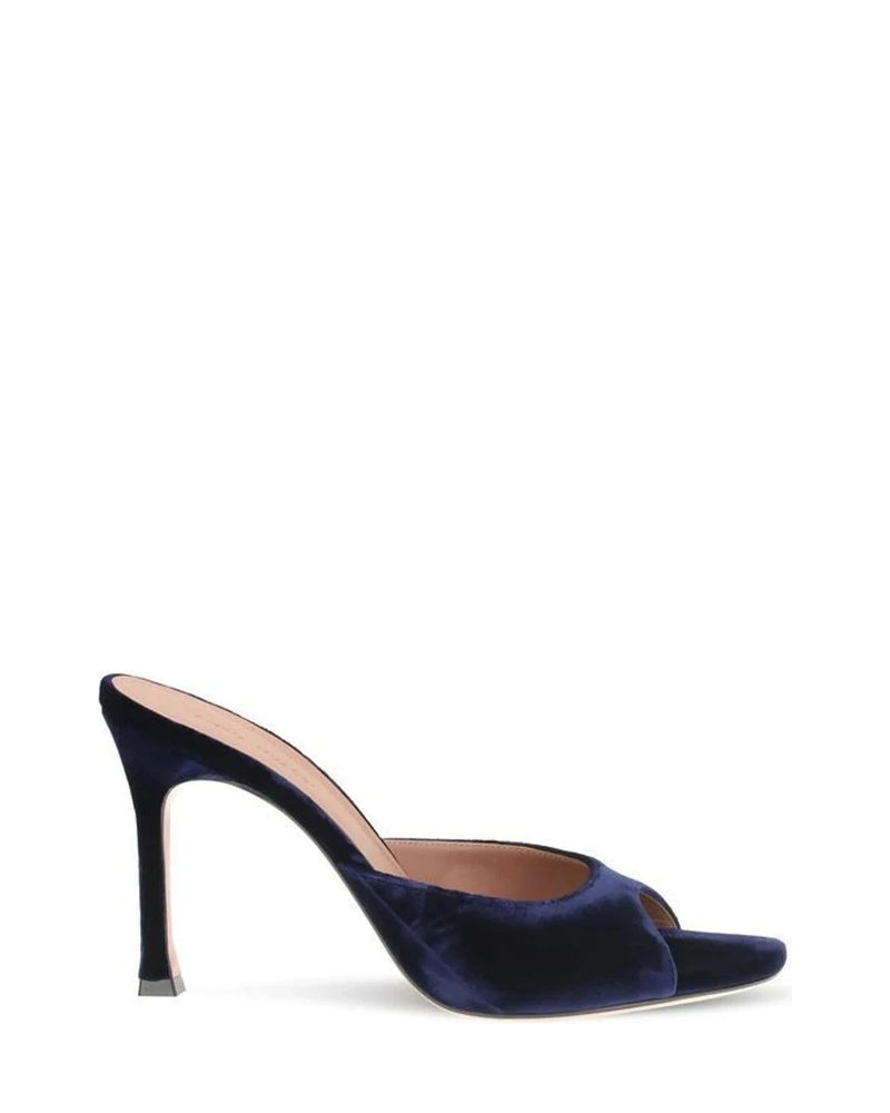 Amina Muaddi Sandals in blue, Double Velvet