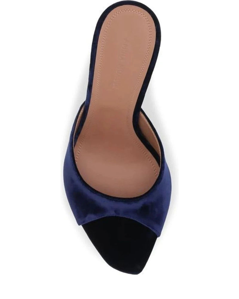 Amina Muaddi Sandals in blue, Double Velvet — view 4