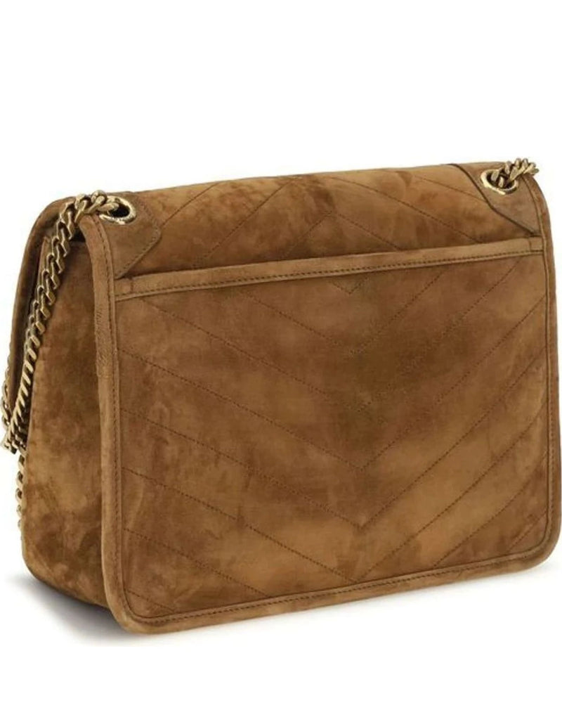 Saint Laurent Shoulder Bag in brown, Suede — view 3