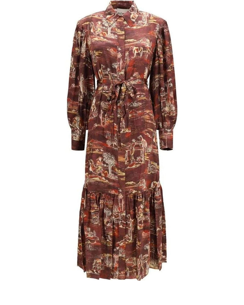 Alemais Dresse in brown, Silk