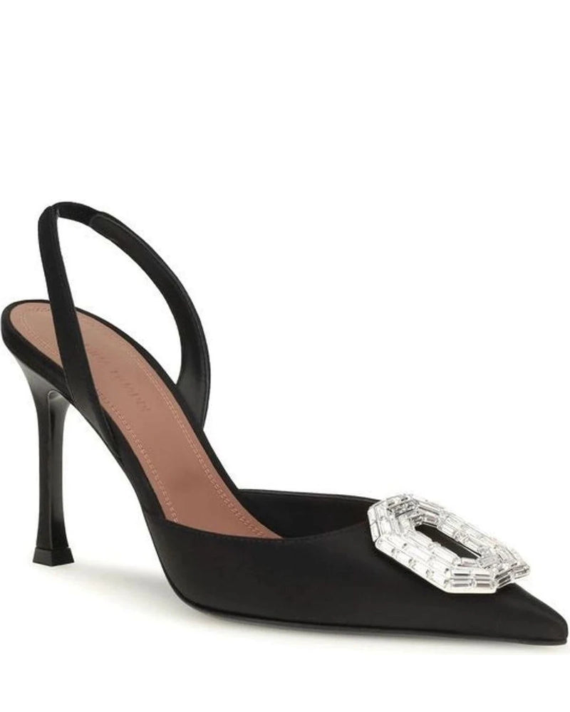 Amina Muaddi Pumps in black, Silk Satin — view 2