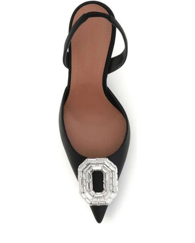 Amina Muaddi Pumps in black, Silk Satin — view 4