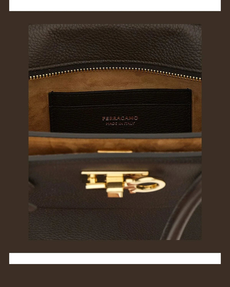Ferragamo Satchel Bag in brown, Calf Leather — view 4
