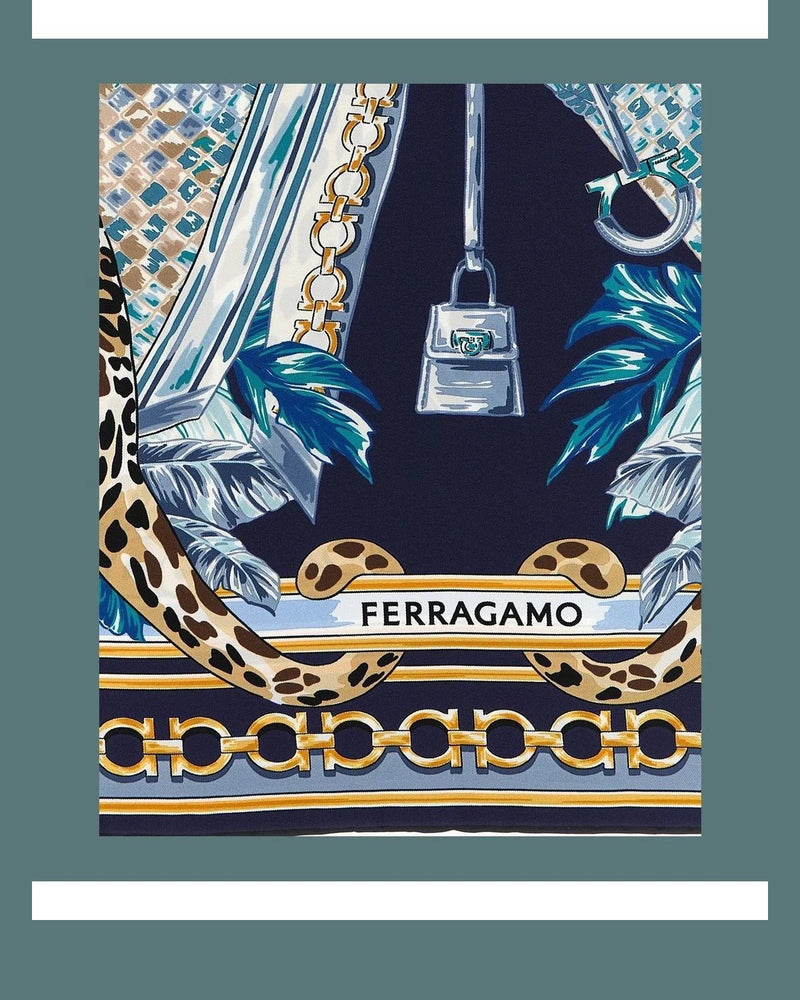 Ferragamo Scarves & Shawl in blue, Silk — view 2