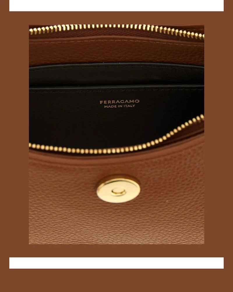 Ferragamo Shoulder Bag in brown, Calfskin Leather — view 4