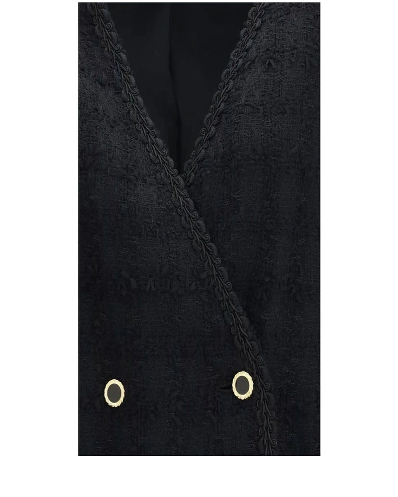 Alessandra Rich Bolero Jacket in black, Cotton — view 3