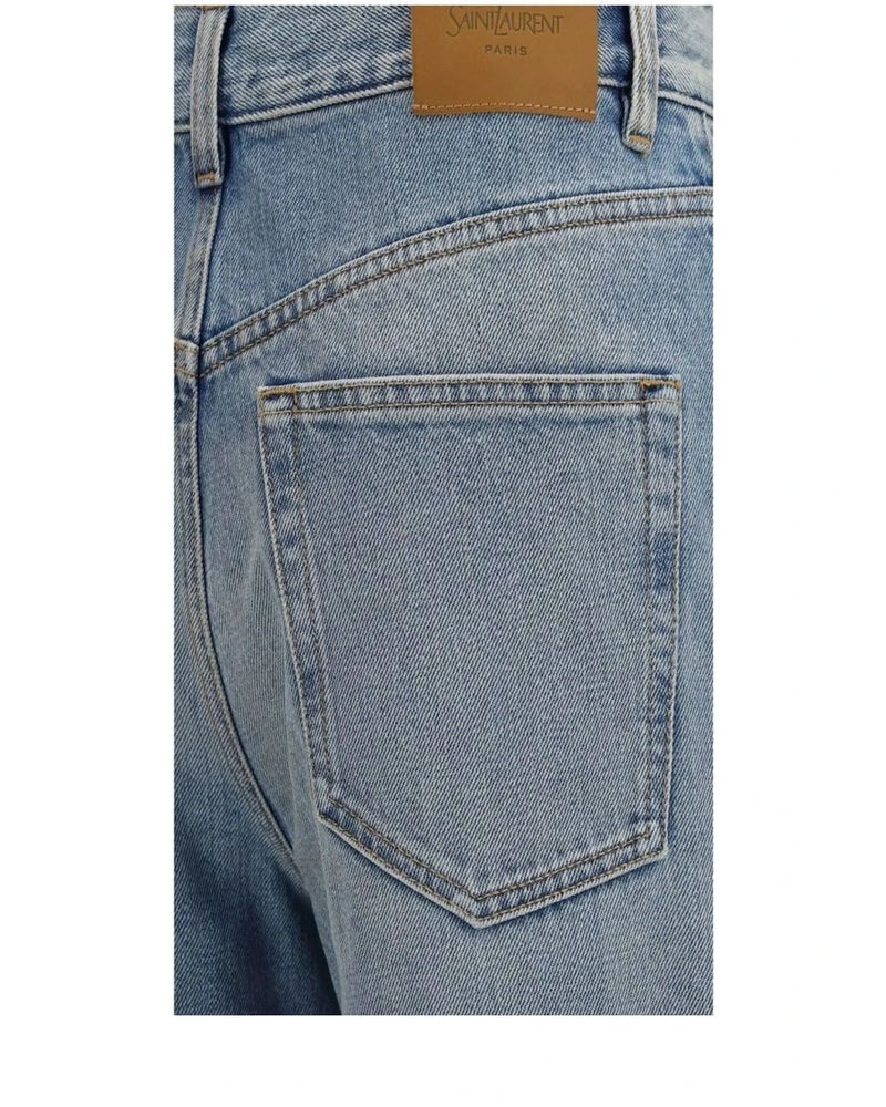 Saint Laurent Jean in blue, Cotton — view 3
