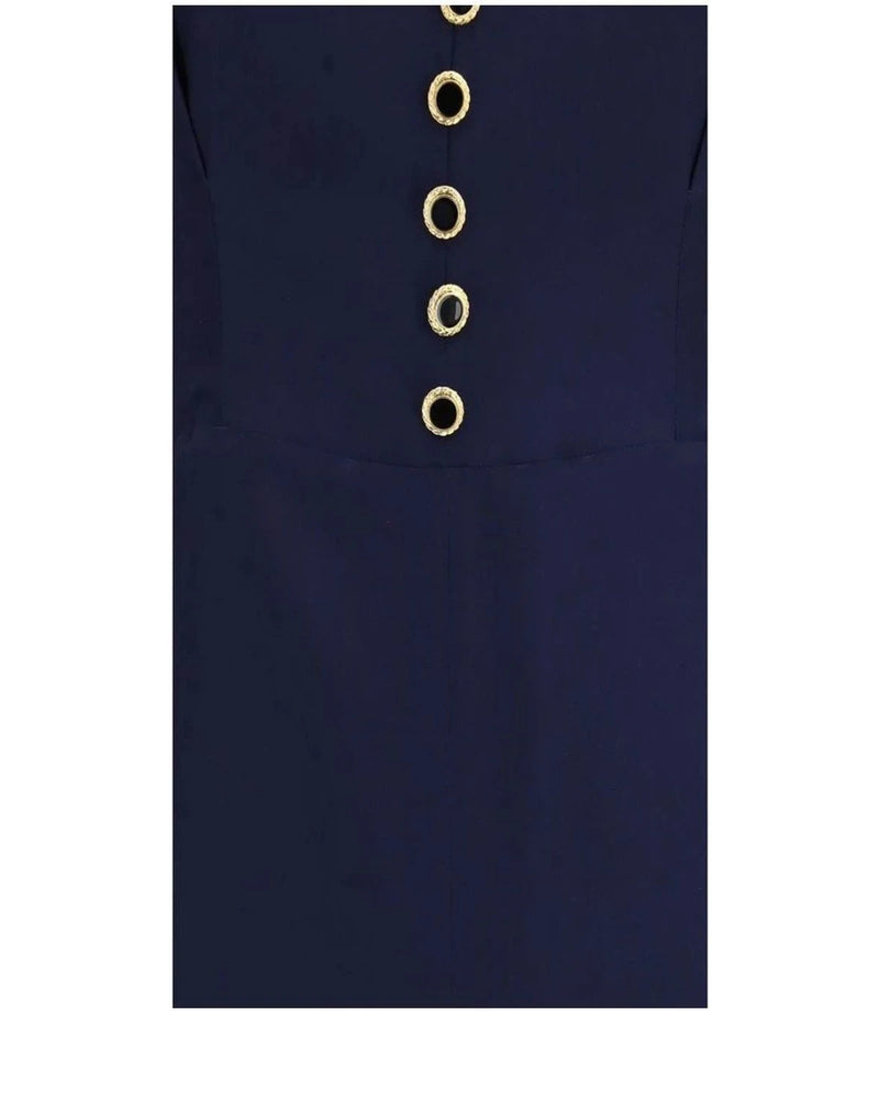 Alessandra Rich Dresse in navy, Silk — view 3