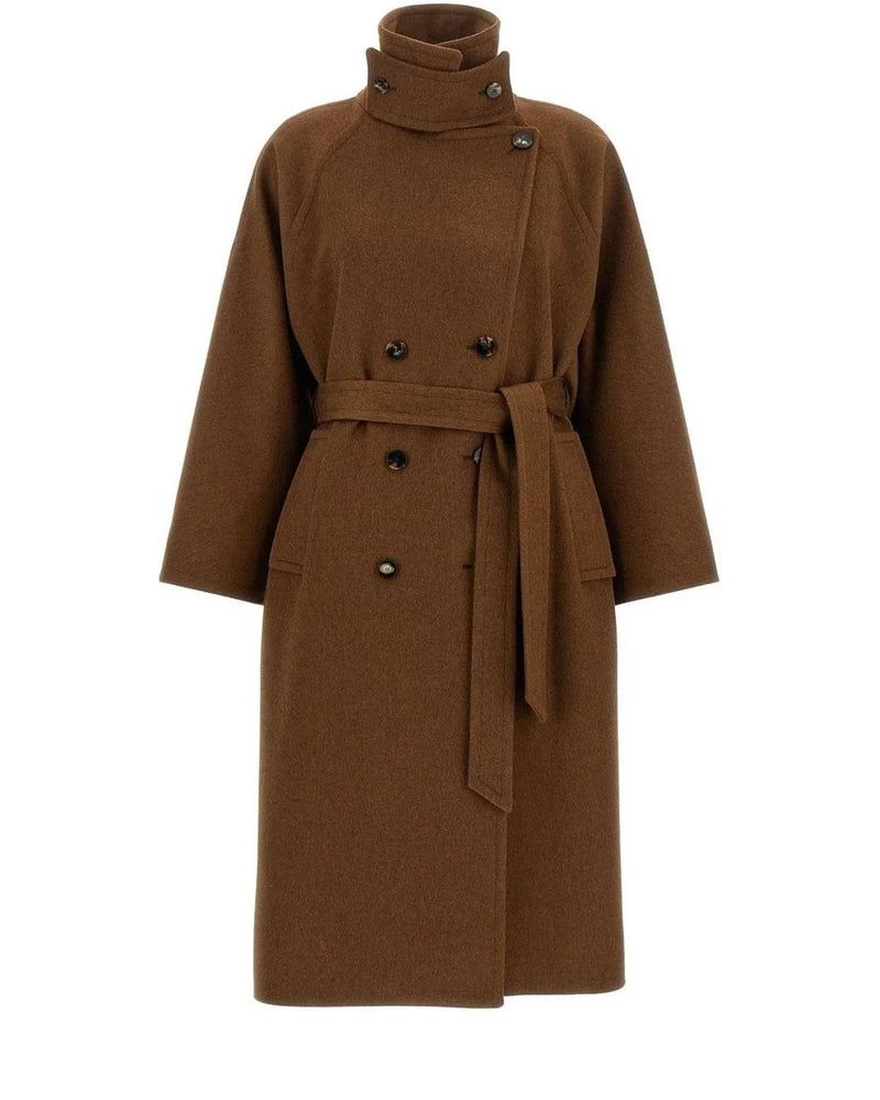 Alberto Biani Wrap Coat in brown, Wool