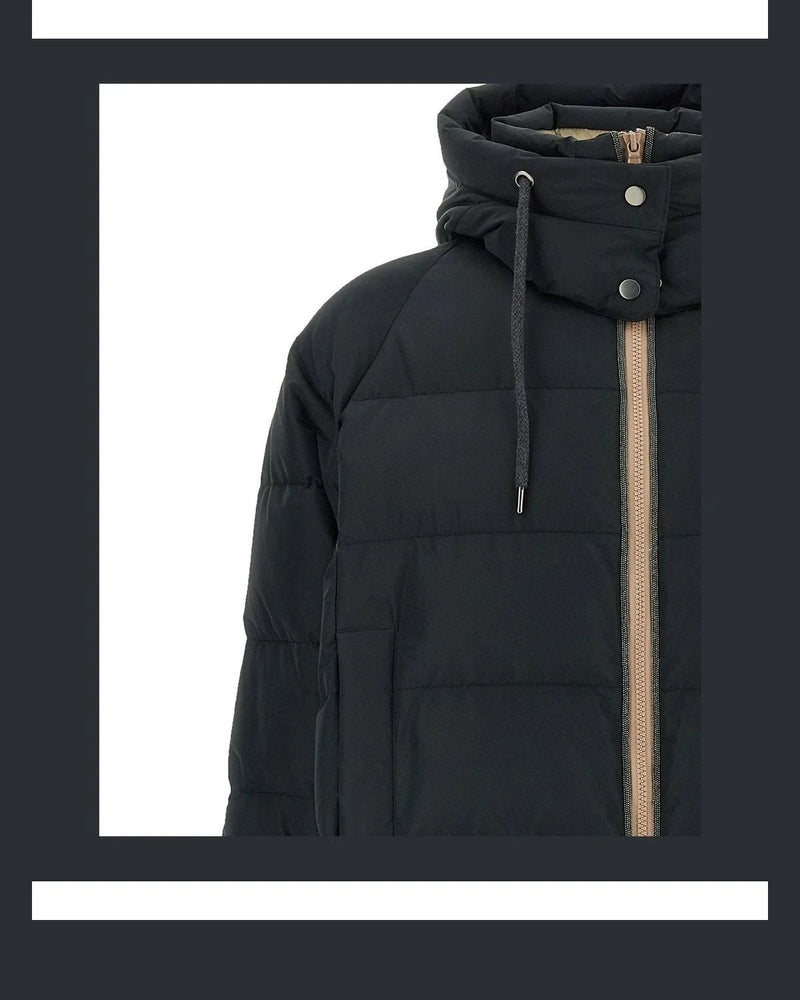 Brunello Cucinelli Puffer Jacket in black, Cotton — view 3