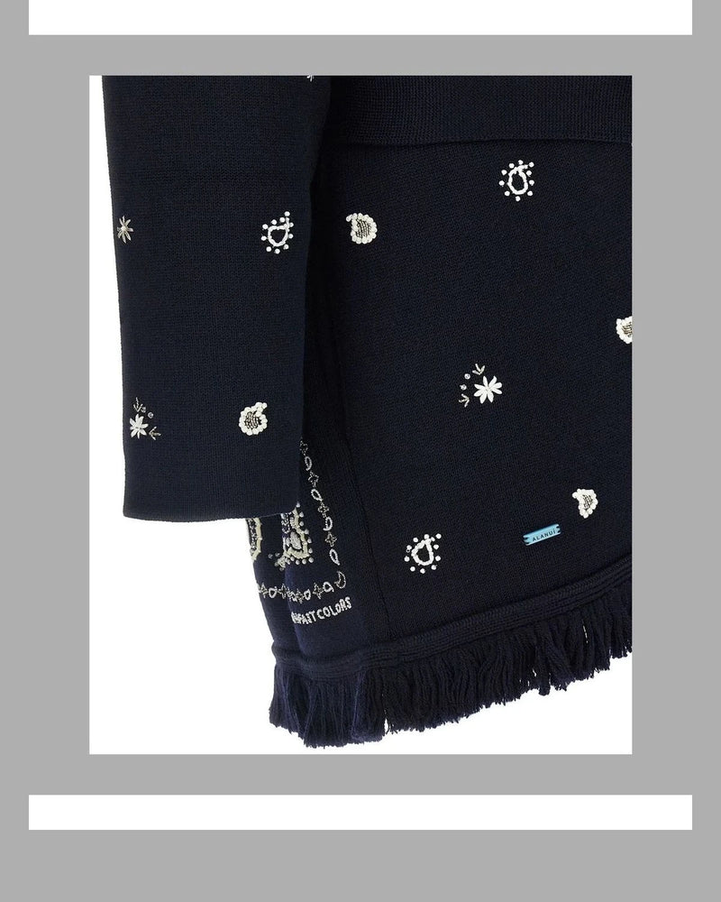 Alanui Cardigan in blue, Virgin Wool — view 4