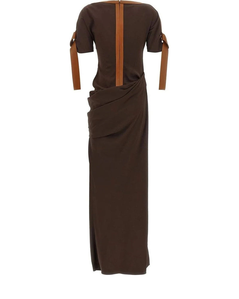 Ferragamo Dresse in brown, Viscose — view 2