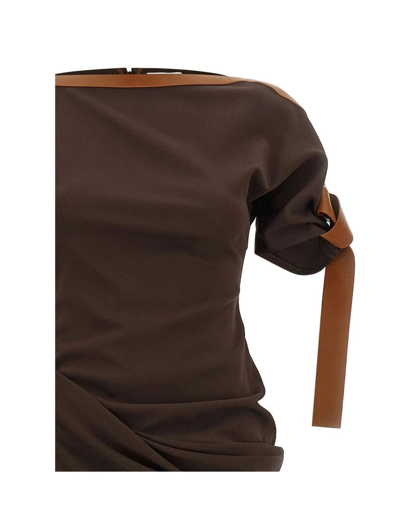 Ferragamo Dresse in brown, Viscose — view 3