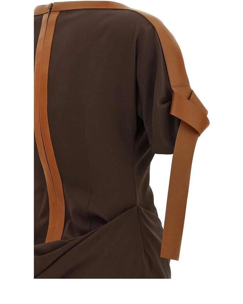 Ferragamo Dresse in brown, Viscose — view 4