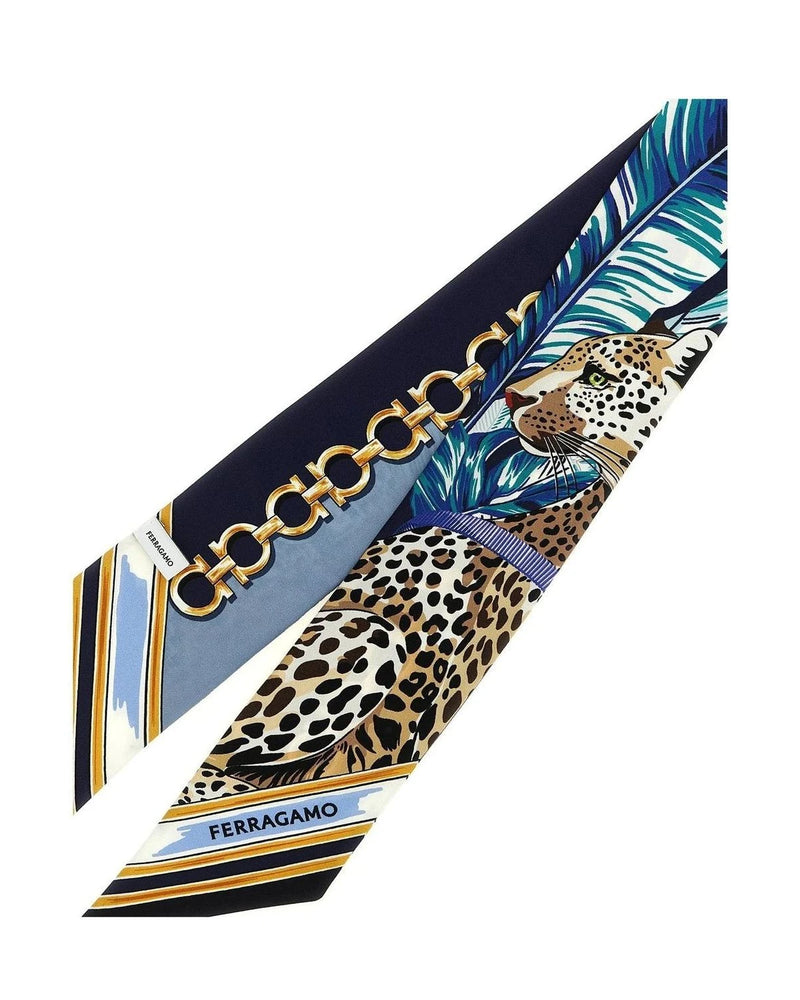 Ferragamo Scarves & Shawl in blue, Silk — view 3