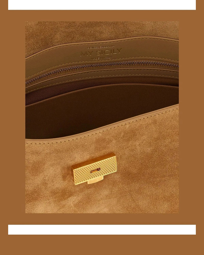 Dolce & Gabbana Satchel Bag in beige, Calf Leather — view 4
