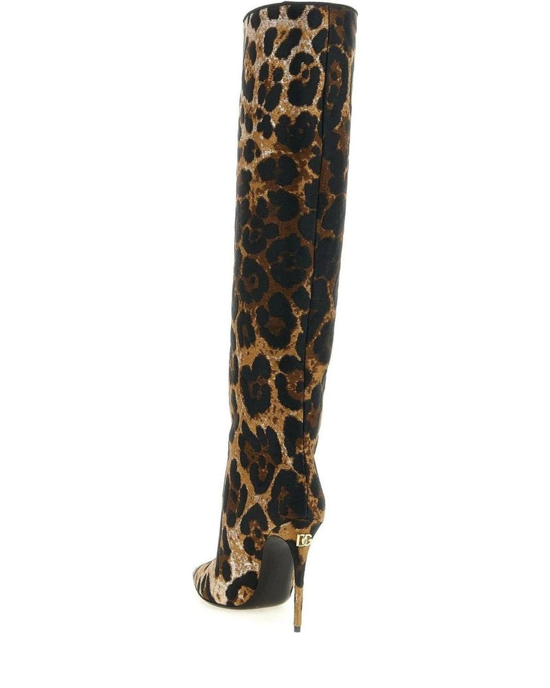 Dolce & Gabbana Knee High Boots in multicolor, Polyester — view 3