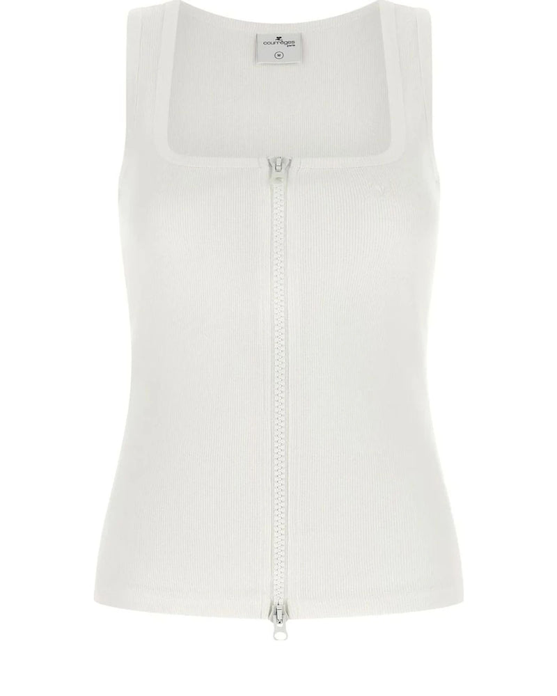 Courrèges T-Shirt in white, Cotton