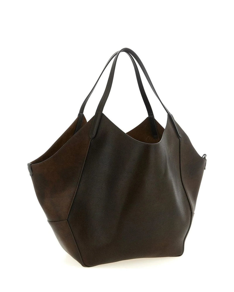 Brunello Cucinelli Tote Bag in brown, Calfskin Leather — view 2