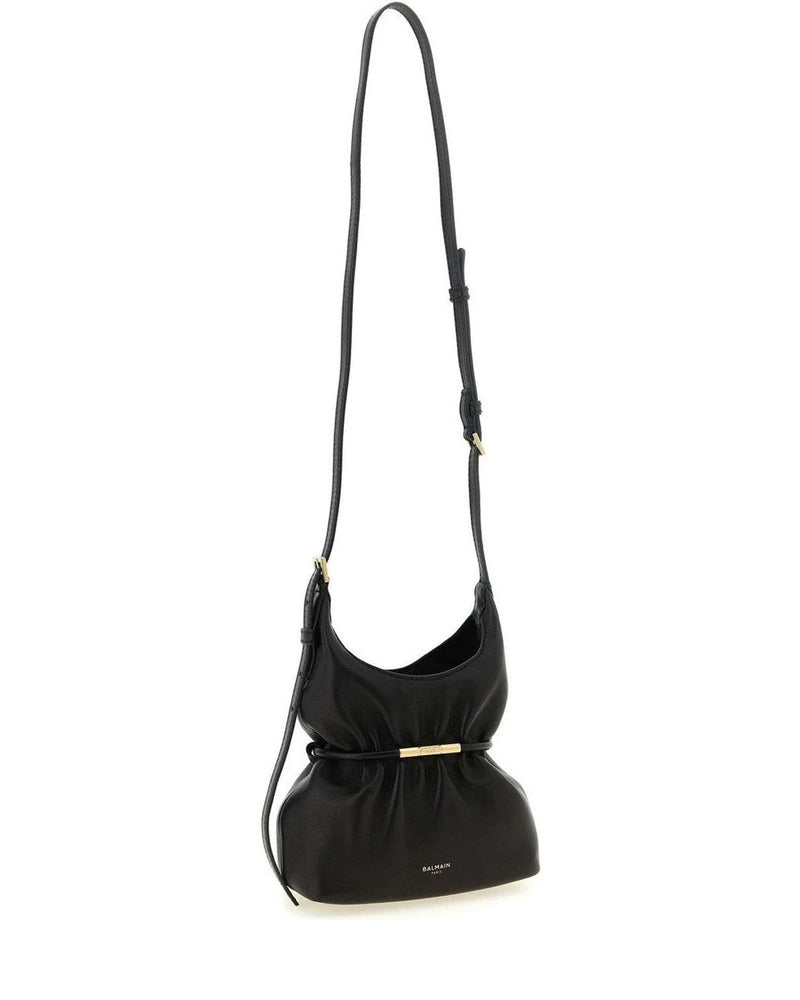 Balmain Hobo Bag in black, Lamb Leather — view 3