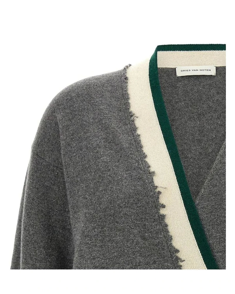 Dries Van Noten Cardigan in gray, Cashmere — view 3