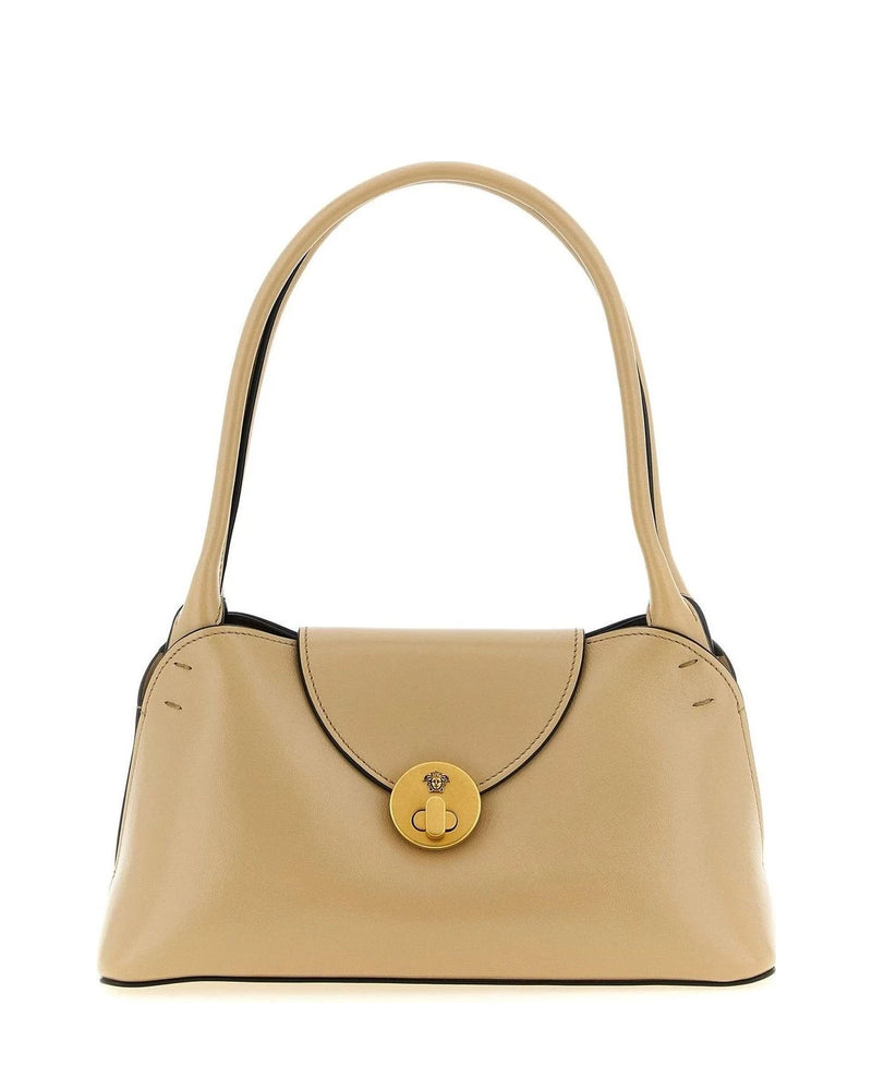 Versace Shoulder Bag in beige, Calfskin Leather