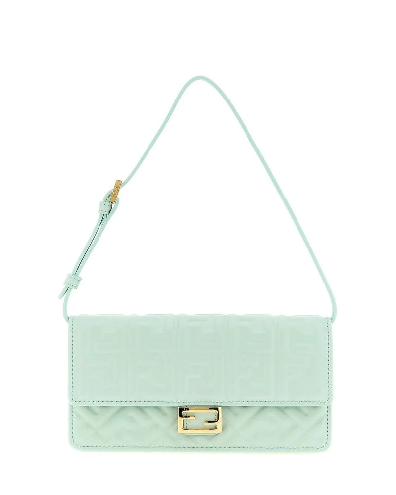 Fendi Shoulder Bag in green, Lamb Leather