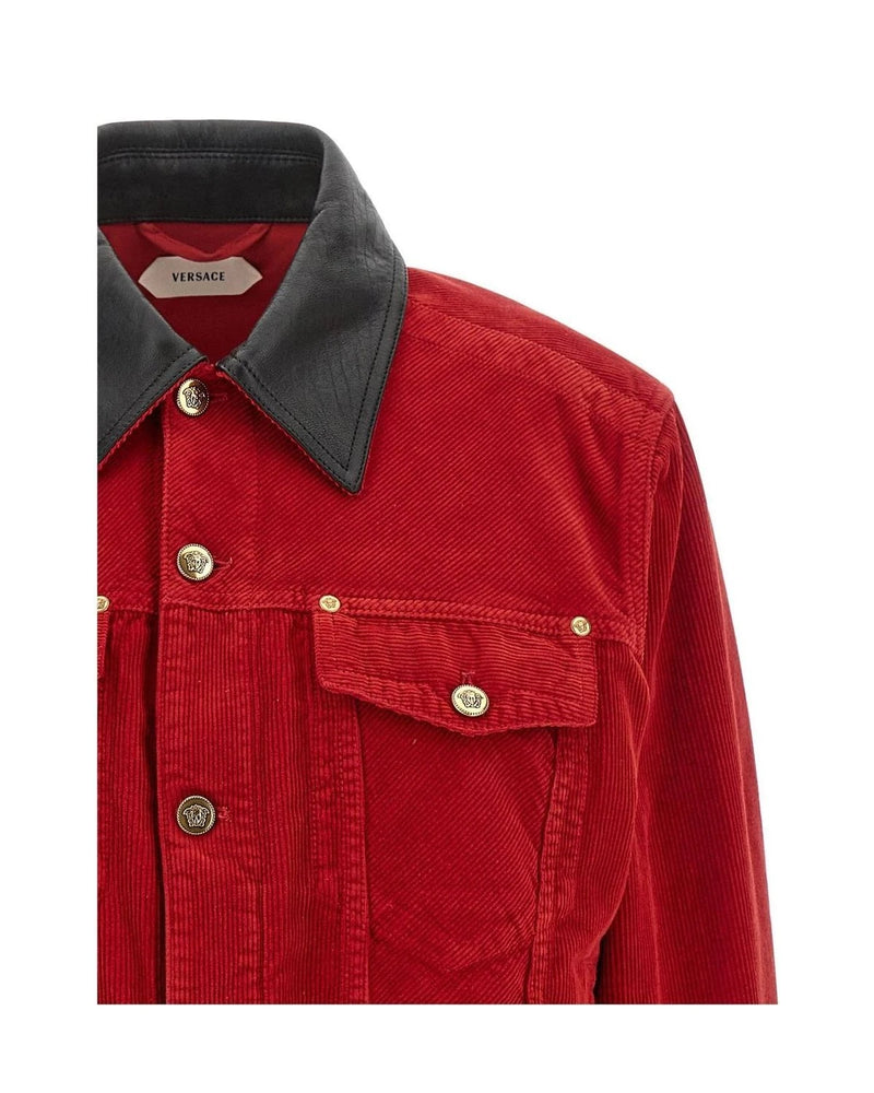 Versace Trucker Jacket in red — view 3