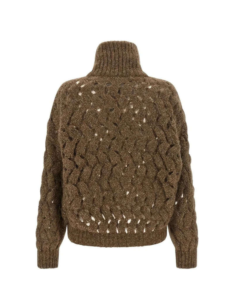 Brunello Cucinelli Sweater in brown, Mohair Wool — view 2