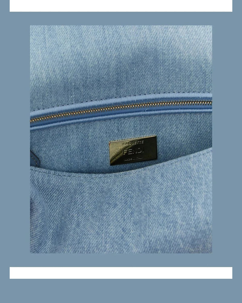 Fendi Shoulder Bag in blue, Cotton — view 5