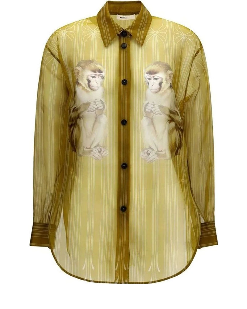 Khaite Dress Shirt in beige, Silk