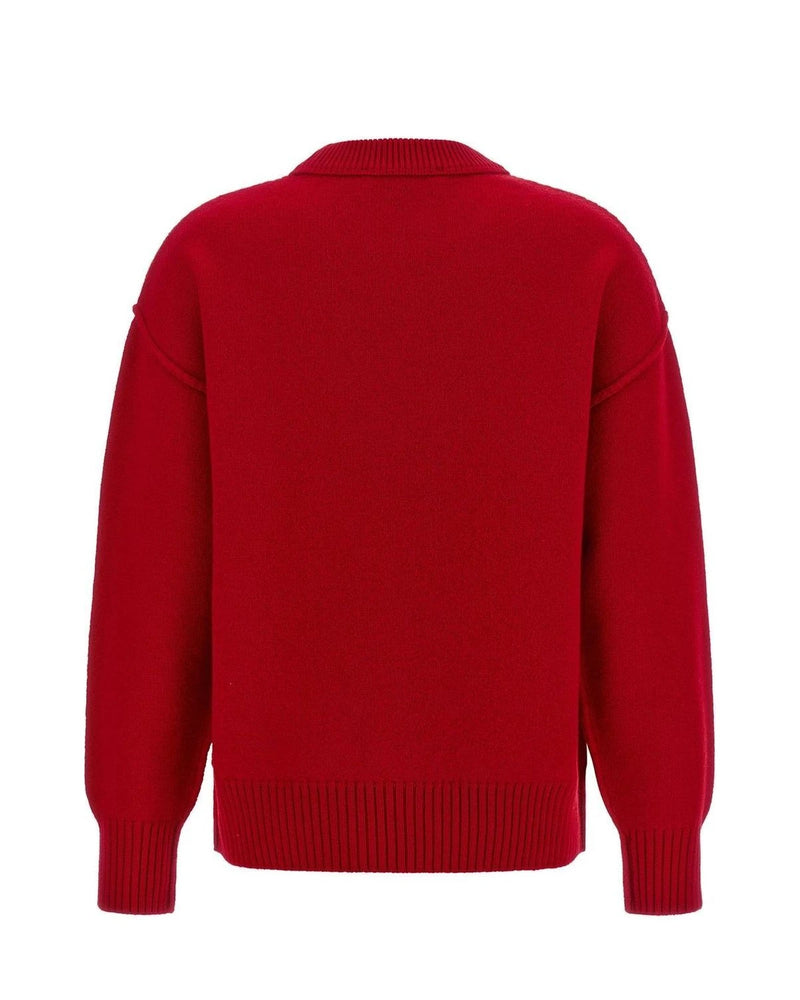 Ami Paris Sweater in red, Wool — view 2