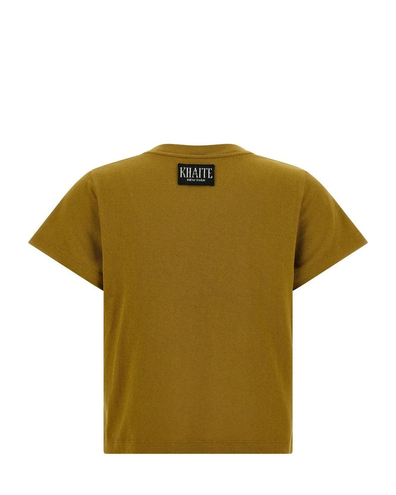 Khaite T-Shirt in yellow, Cotton — view 2