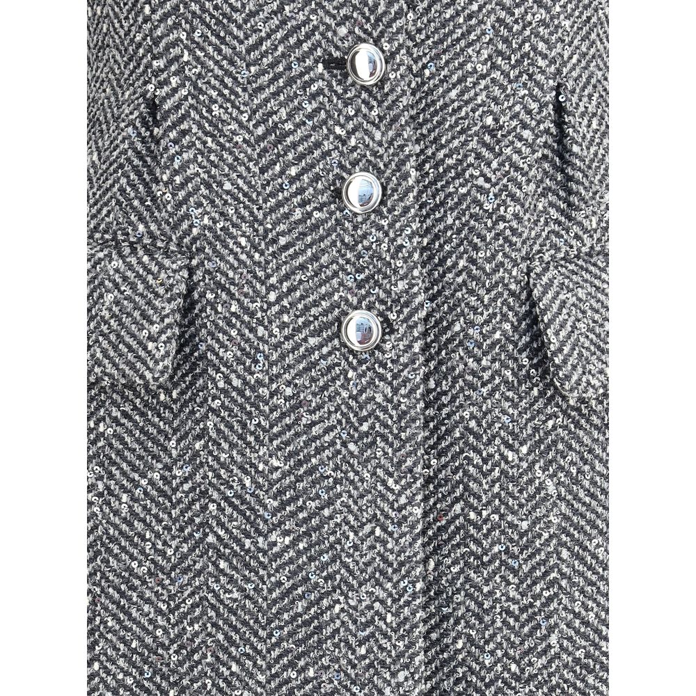 Alessandra Rich Tweed Long Coat