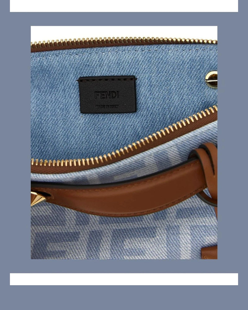 Fendi Baguette Handbag in blue, Cotton — view 4