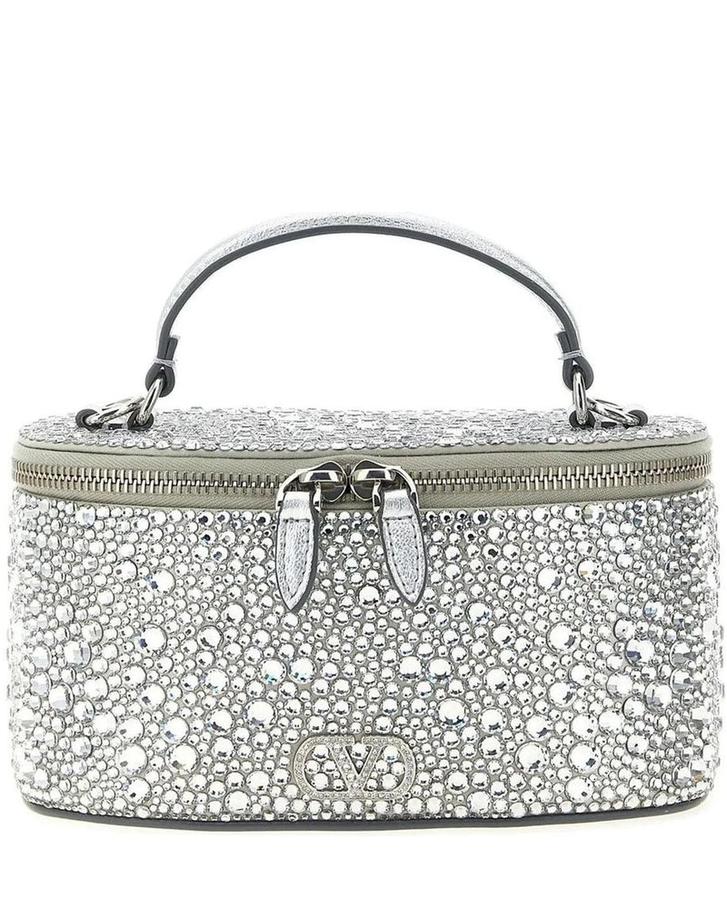 Valentino Garavani Makeup Bag in silver, Viscose