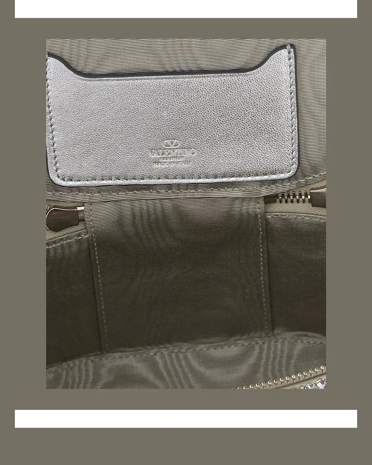 Valentino Garavani Makeup Bag in silver, Viscose — view 4