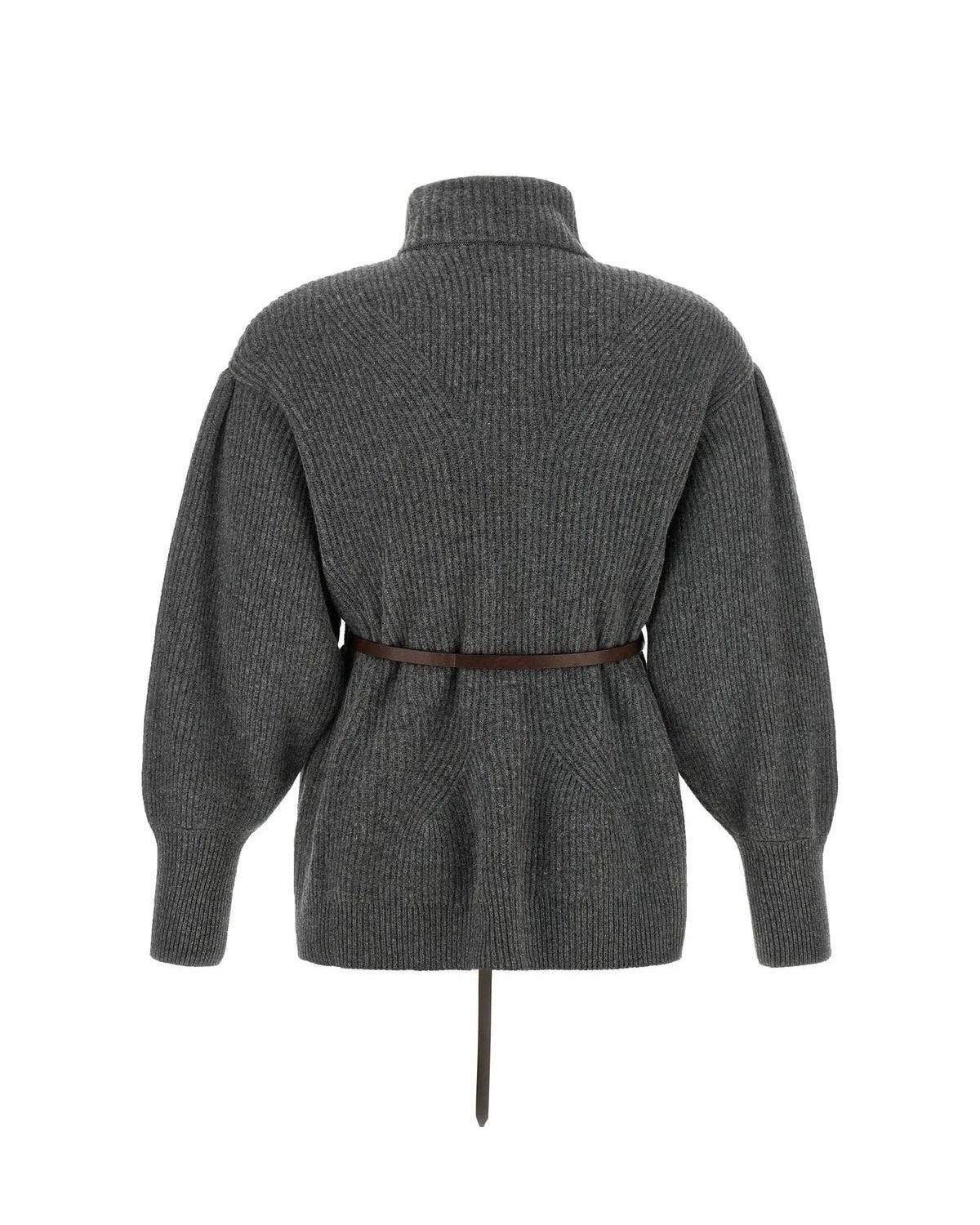 Brunello Cucinelli Cardigan in gray, Virgin Wool — view 2