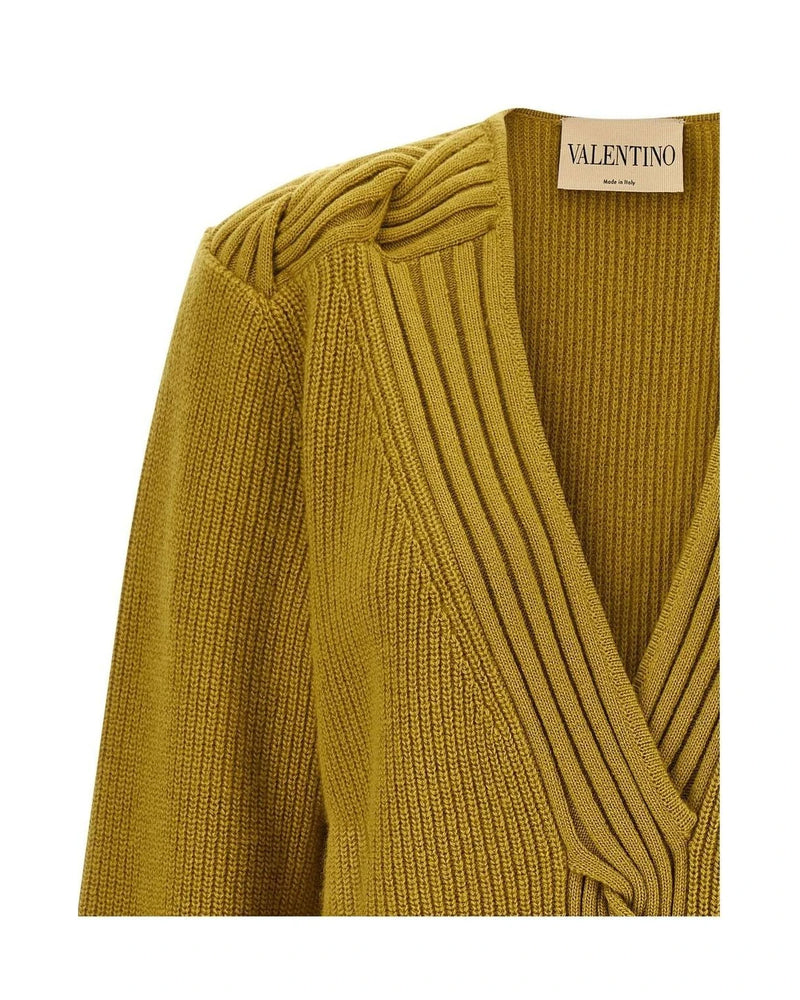 Valentino Garavani Cardigan in yellow, Virgin Wool — view 3
