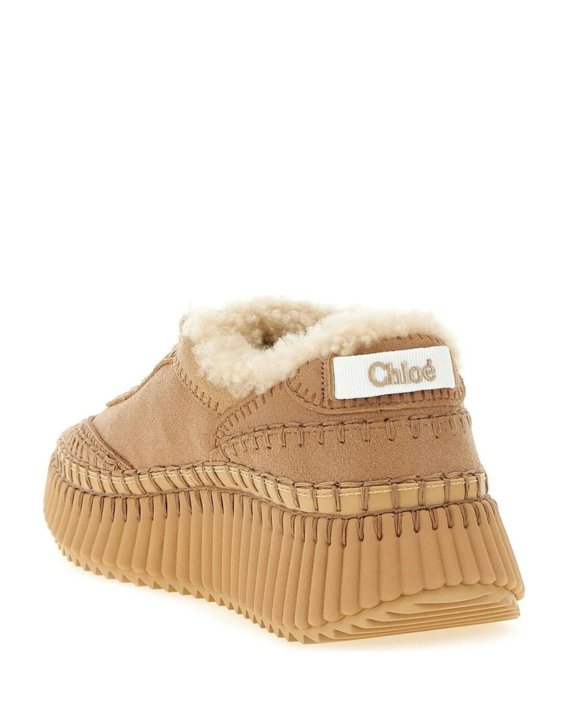 Chloé Sneakers in beige, Sheepskin Leather — view 3