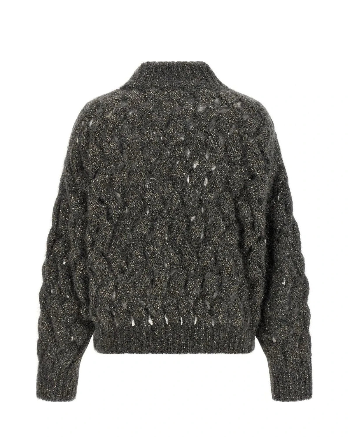 Brunello Cucinelli Sweater in gray, Mohair Wool — view 2