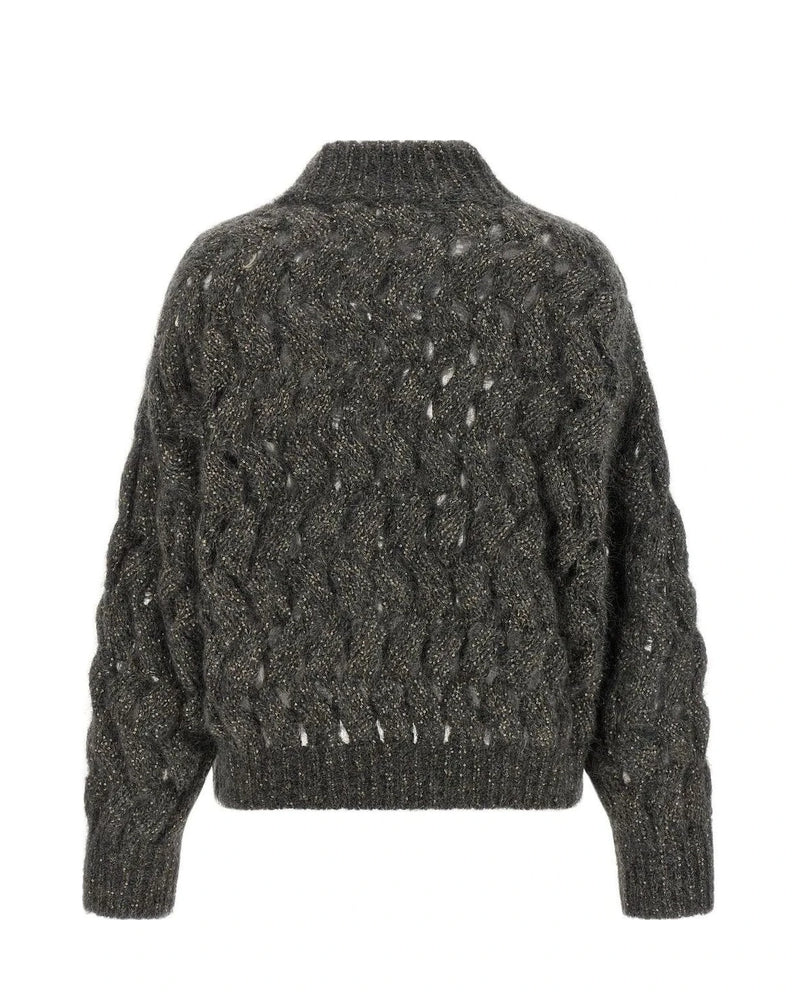 Brunello Cucinelli Sweater in gray, Mohair Wool — view 2