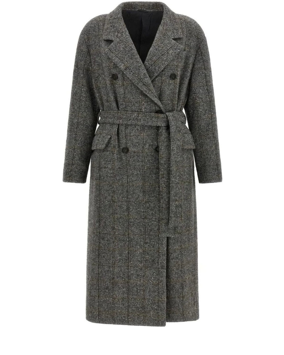 Brunello Cucinelli Wrap Coat in gray