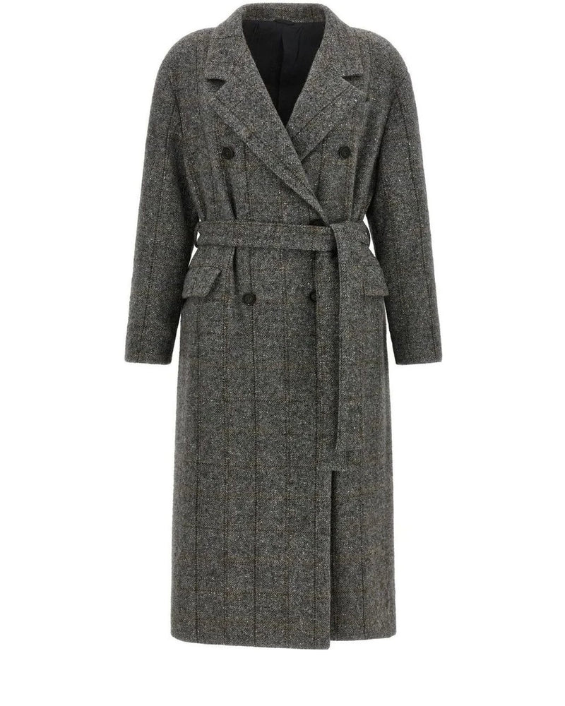Brunello Cucinelli Wrap Coat in gray