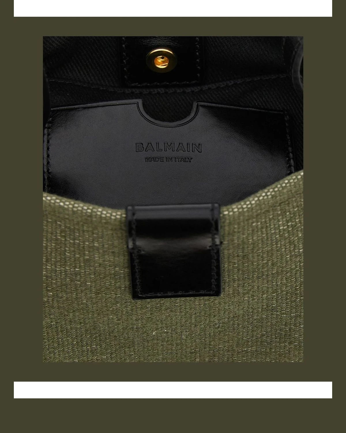 Balmain Shoulder Bag in green, Cotton — view 4