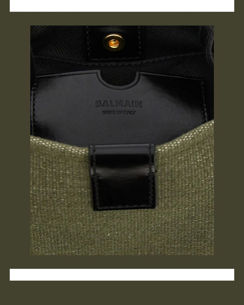 Balmain Shoulder Bag in green, Cotton — view 4