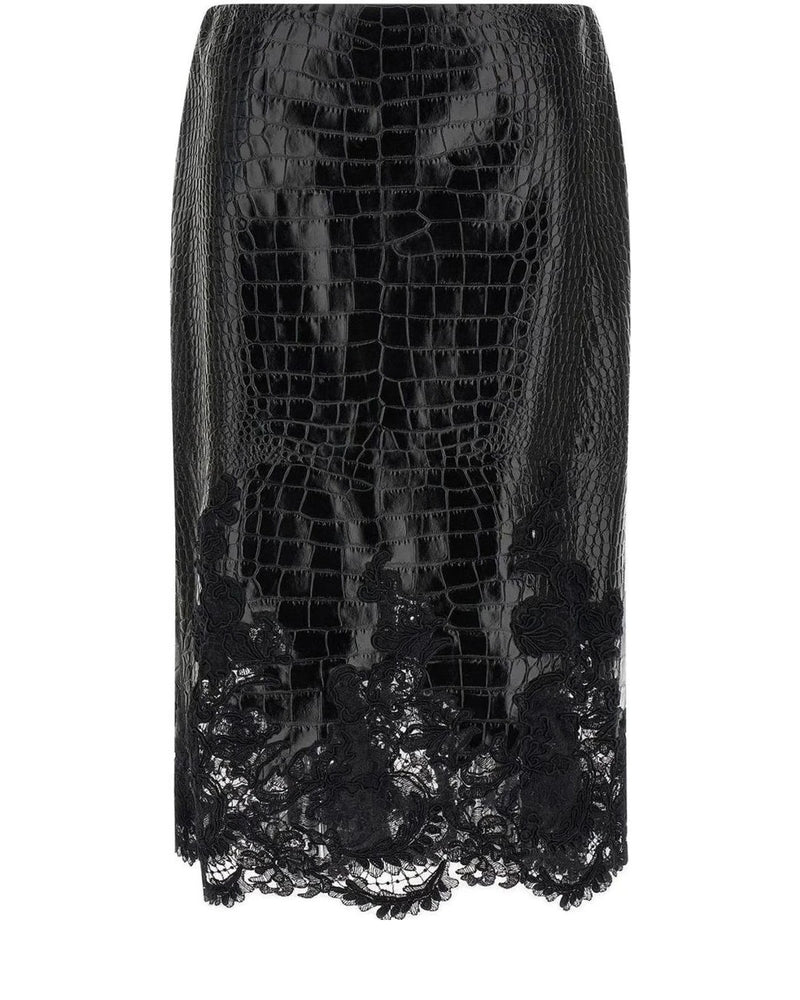 Ermanno Scervino Skirt in black, Calfskin Leather
