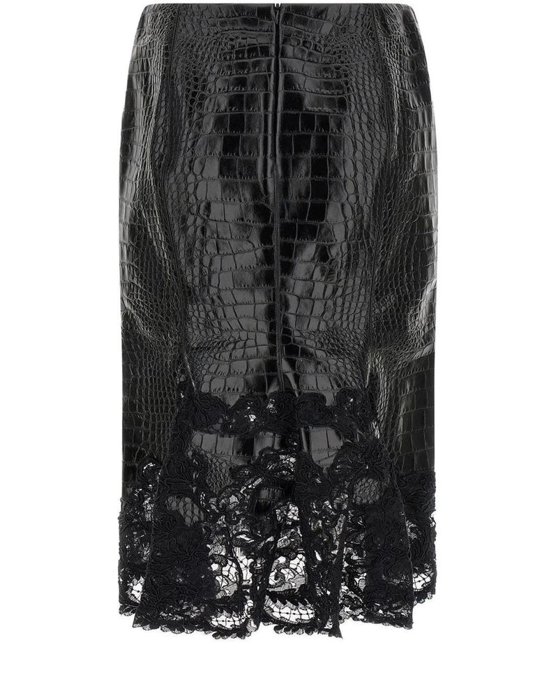 Ermanno Scervino Skirt in black, Calfskin Leather — view 2