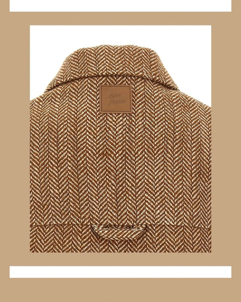 Ami Paris Overcoat in brown, Virgin Wool — view 5
